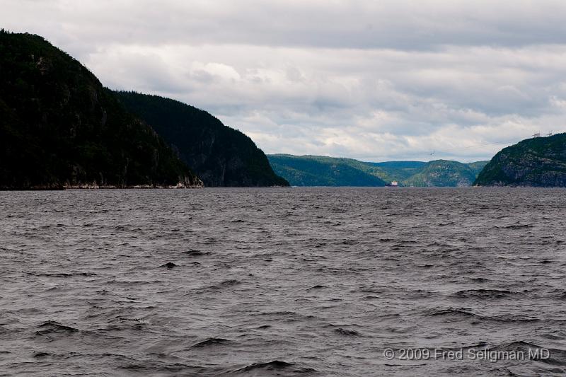 20090831_124841 D3.jpg - Crossing the ferry at Tadousac, looking north up the Saguenay River.  This is an excellent place to see whales.   A few were visible from the ferry
